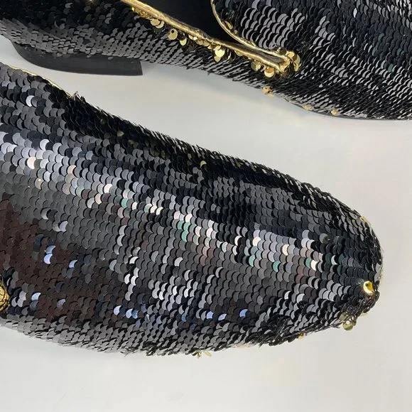 NEW AMALI Men's Slip On Gold/Black Sequins Loafers Flipp-428 size 15 - Picture 8 of 14